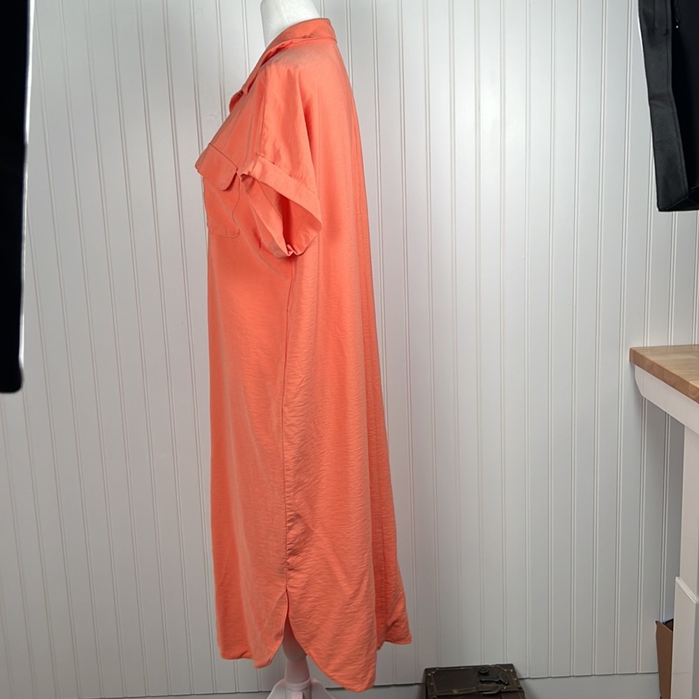 Ann Taylor Factory Orange Button-Down Dress - Picture 10 of 16